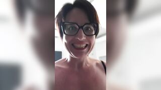 Julie squirts naked in the office