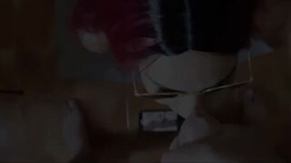 MILF Blowjob with Sunglasses and Cum on Face