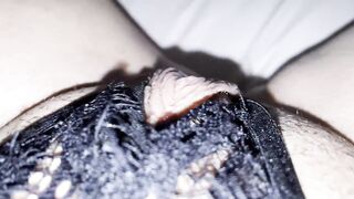 Big Fat Clit Wearing Hot Lingerie Touching My Pussy With His Cum After He Fucked Me All Day