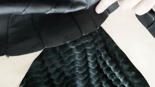 Big Hairy Clit Erection Under Leather Skirt