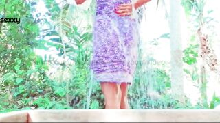 Sri Lankan podi kella outdoor bathing and pissing