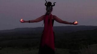 Night Dance with electric candels