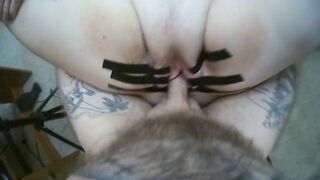 my dick rubs against the clitoris of a fat woman and ends up in an open pussy