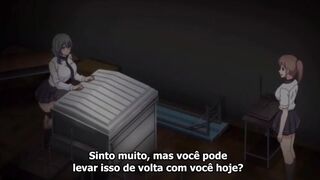 Hentai girl in school uniform almost got caught having sex in school room and bathroom and had orgasm green hair, skirt, pink panties